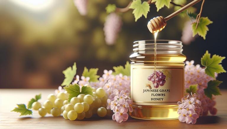Mel Flores de Uva Japonesa - Obtido do néctar das flores de uva japonesa, tem um sabor doce e frutado, com aroma de uva. É apreciado por seu sabor distinto e propriedades benéficas. - Clube do Mel Loja online