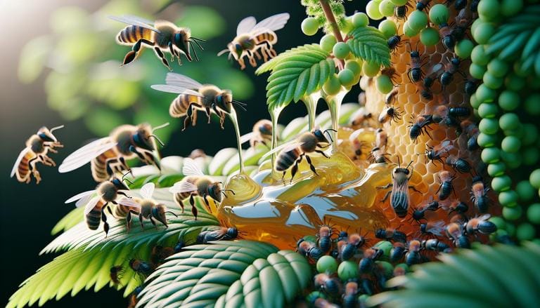 Melato - Mel produzido por abelhas a partir de excreções de insetos, em vez de néctar de flores. - Clube do Mel Loja online
