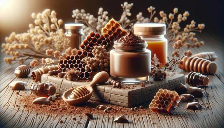 Própolis marrom - Tipo comum de própolis, usado em diversos produtos de saúde. - Clube do Mel Loja online