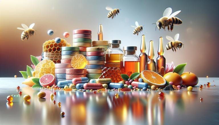 Suplementos imunológicos - Produtos voltados para fortalecer o sistema imunológico, muitas vezes feitos com própolis, vitamina C ou zinco. - Clube do Mel Loja online