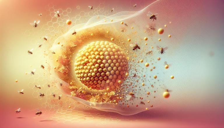 Vitamina K no pólen - Nutriente essencial para a coagulação do sangue, presente em pequenas quantidades no pólen. - Clube do Mel Loja online