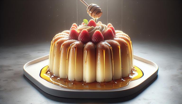 Zuccotto com mel - Sobremesa italiana adoçada com mel, enriquecendo o sabor com notas naturais. - Clube do Mel Loja online